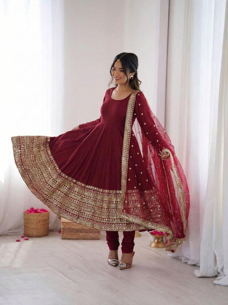 Women Bollywood Anarkali Long Gown Salwar Suit Indian Designer Party Wear Salwar Kameez