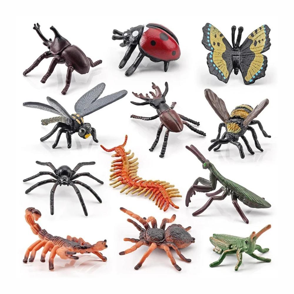 Simulation Plastic Animal Figurines Collection - Marine, Land & Insect Animals Miniature Set Toy for Kids Gift Playset Model