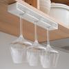 2Pcs Goblet Hanging Rack No Drill Wine Glass Holder Space-Saving Under Cabinet Mount for Home Hotel Restaurant Bar