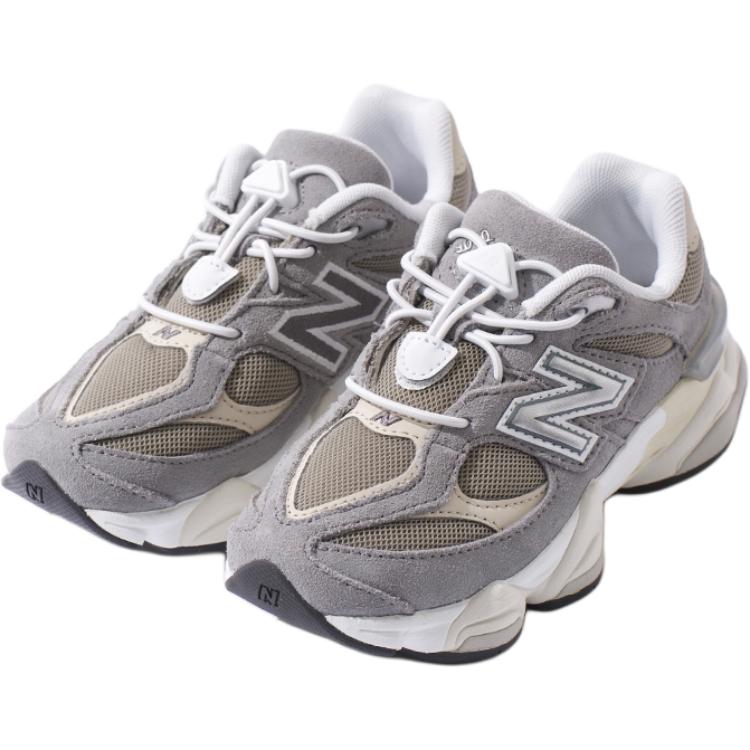 New Balance 9060 Bungee Lace Little Kid Slate Grey Timberwolf Kids Sneakers Arid-Stone PV9060BA