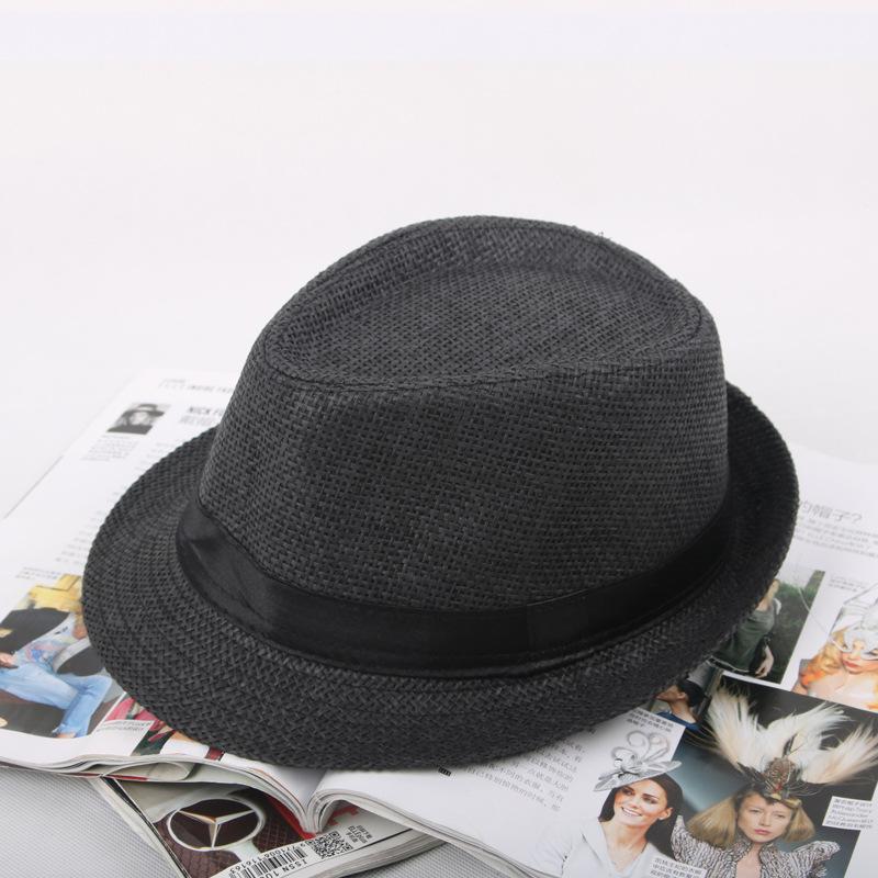 Parent-child Sun Hat Summer Sun Hat Men's Straw Sun Hat Children's British Top Hat Performance Jazz Hat