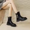 Warm Cotton Boots Sheepskin Integrated Snow Boots Women's Winter Velvet Thickened Soft Leather Thick-soled Short Boots Martin Boots