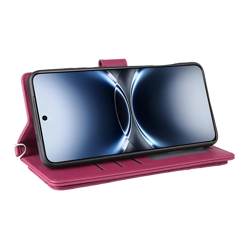 For Vivo X200 Ultra 5G Case with Shoulder/Wrist Strap Leather Phone Cover Stand Wallet