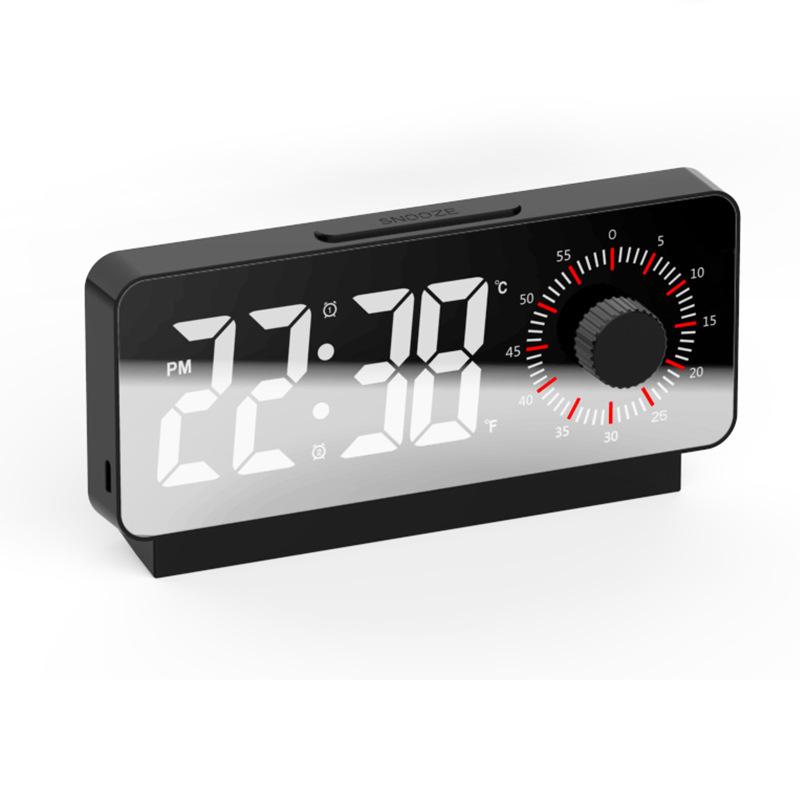 Digital Electronic Minimalist Alarm Clock with Timer Snooze Function USB Charging Port for Study Office Bedroom Use