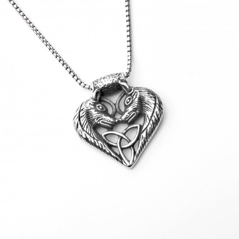 Vintage Viking Iron Triangle Shield Titanium Steel Pendant Necklace for Men