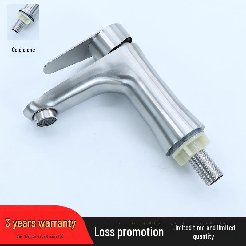 304 Stainless Steel Tall Single Cold Bathroom Faucet