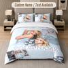 Sabrina Carpenter 3Pcs Bedding Set, Personalized Custom Name Text, 1 Duvet Cover & 2 Pillowcases For Bedroom