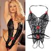 Lencería erótica para mujer, disfraces sexis de encaje, perspectiva siamesa, ropa interior de tres puntos, Tanga, lencería Sexy, productos para adultos