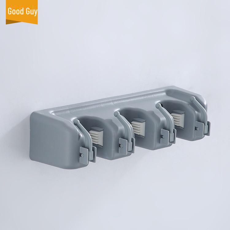 Multifunctional Mop and Broom Holder Rack with Hooks