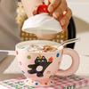 Ceramic Mug Girl Cute Household Drinking Cup New 2024 Dormitory Breakfast Coffee Cup Office