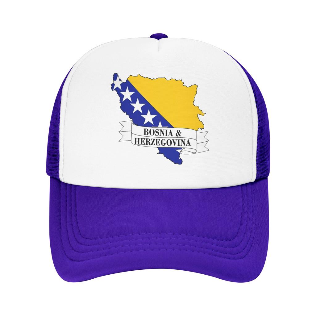 Bosnia and Herzegovina Flag Map Mesh Baseball Cap Adult Outdoor Sun Hat Hats Breathable Summer Trucker Hats