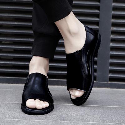 Sommer Rutschfest Tragbar Herren Sandalen 2025 Freizeit Atmungsaktive Schuhe Qualität Leder Outdoor Komfort Sandalen Größe 37-45