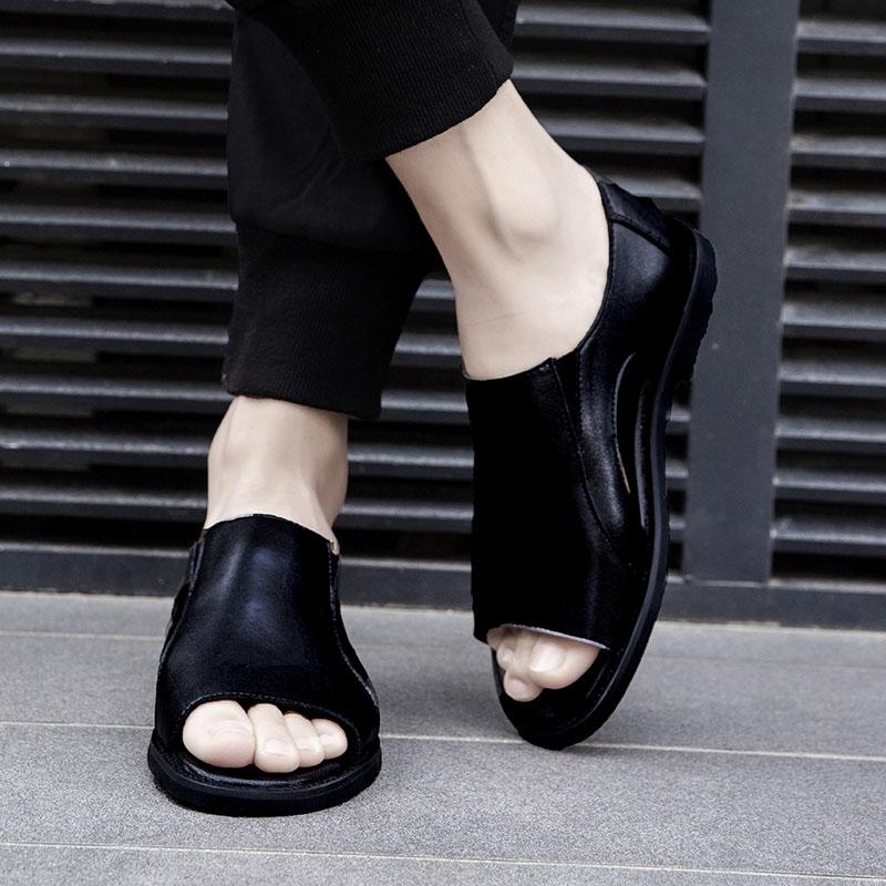 Fashion Summer Anti-slip Wearable Men's Sandals 2025 Fashion Leisure Breathable Shoes Quality Leather Outdoor Comfort Sandals Size 37-45