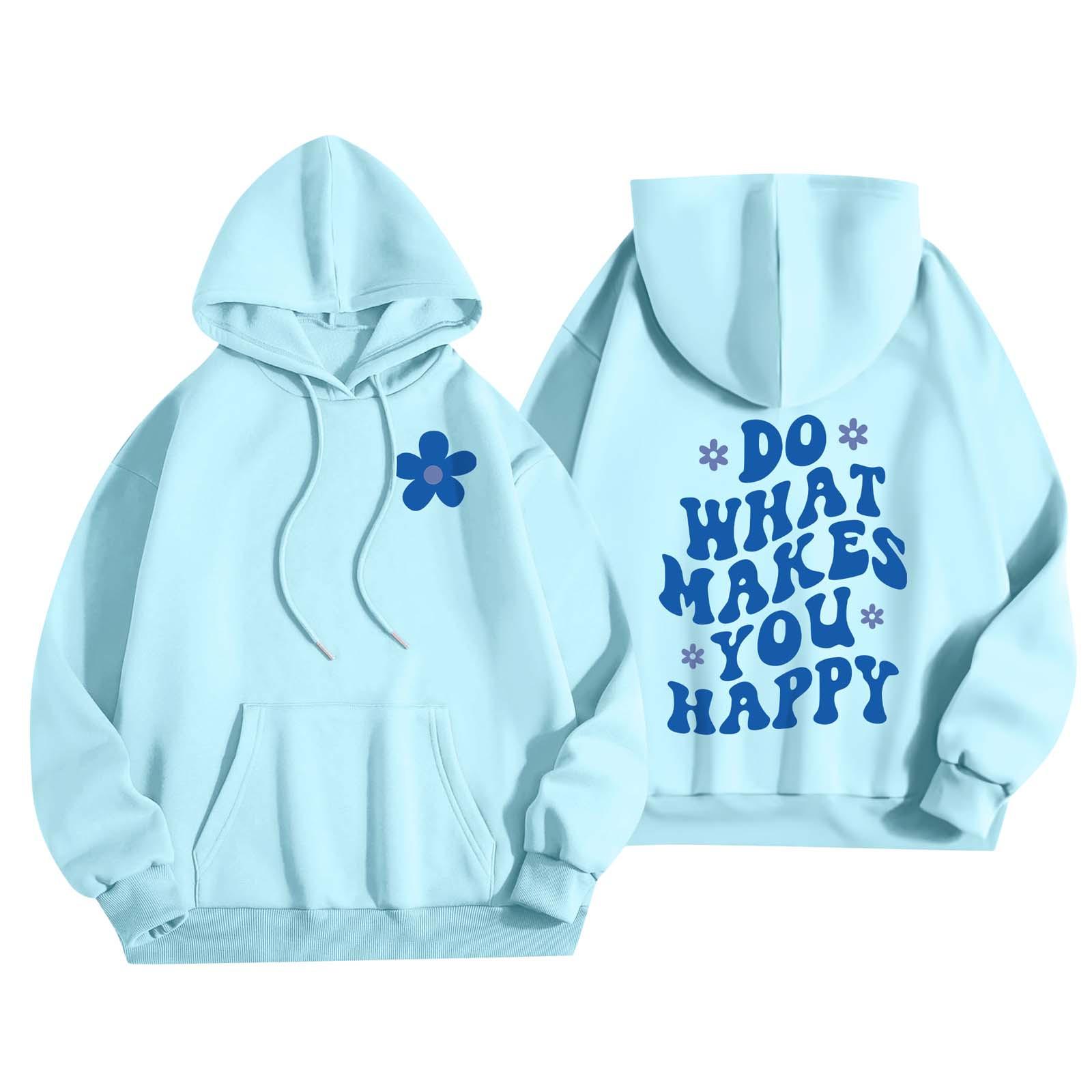 

Женская мода, женский легкий пуловер с длинными рукавами и карманами, толстовка с капюшоном в стиле консервативного стиля XL небесно-голубой