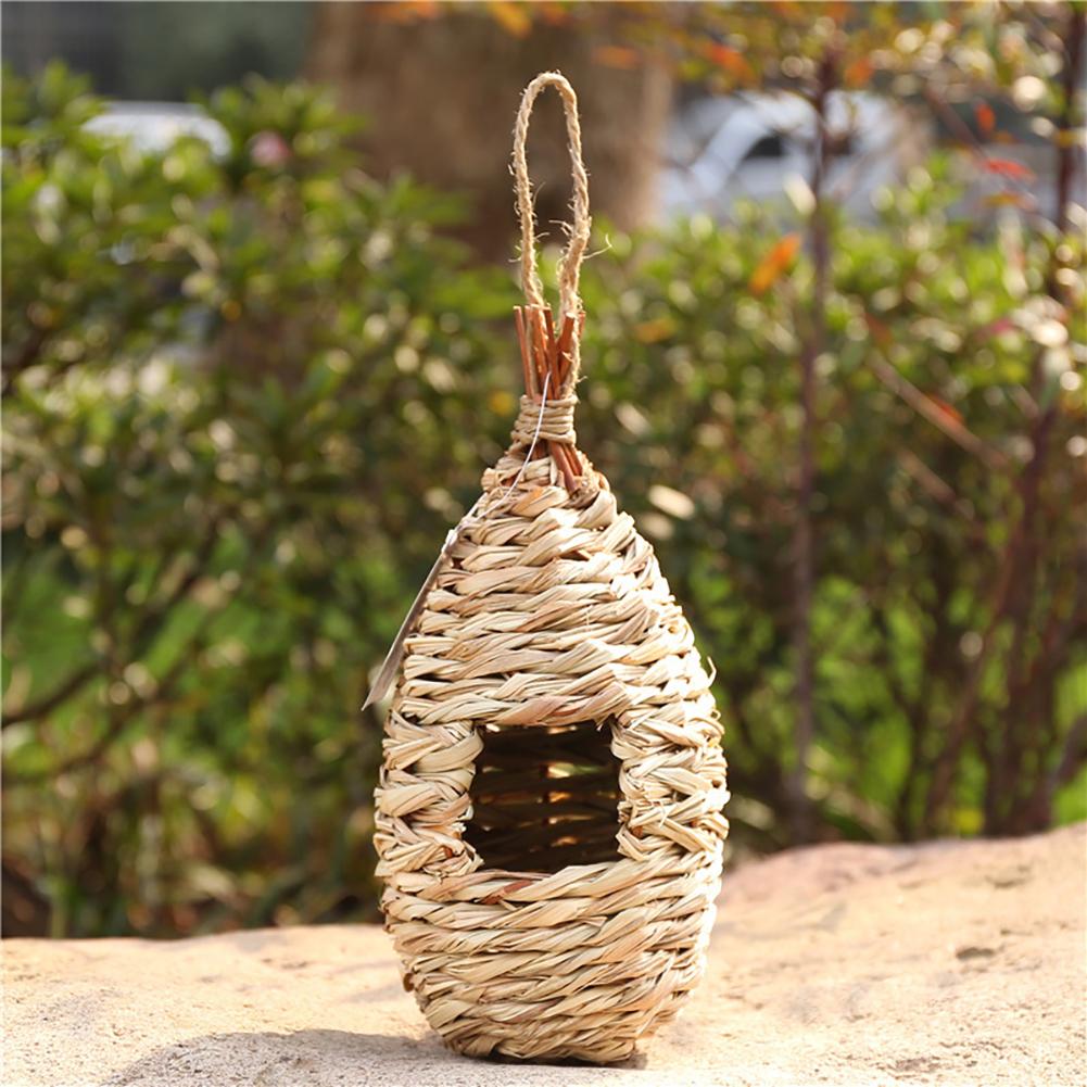 Pet Hanging Birds Nest Outdoor Hand-weaved Decorative Bird House Bird Cage Shelter For Garden Decoration