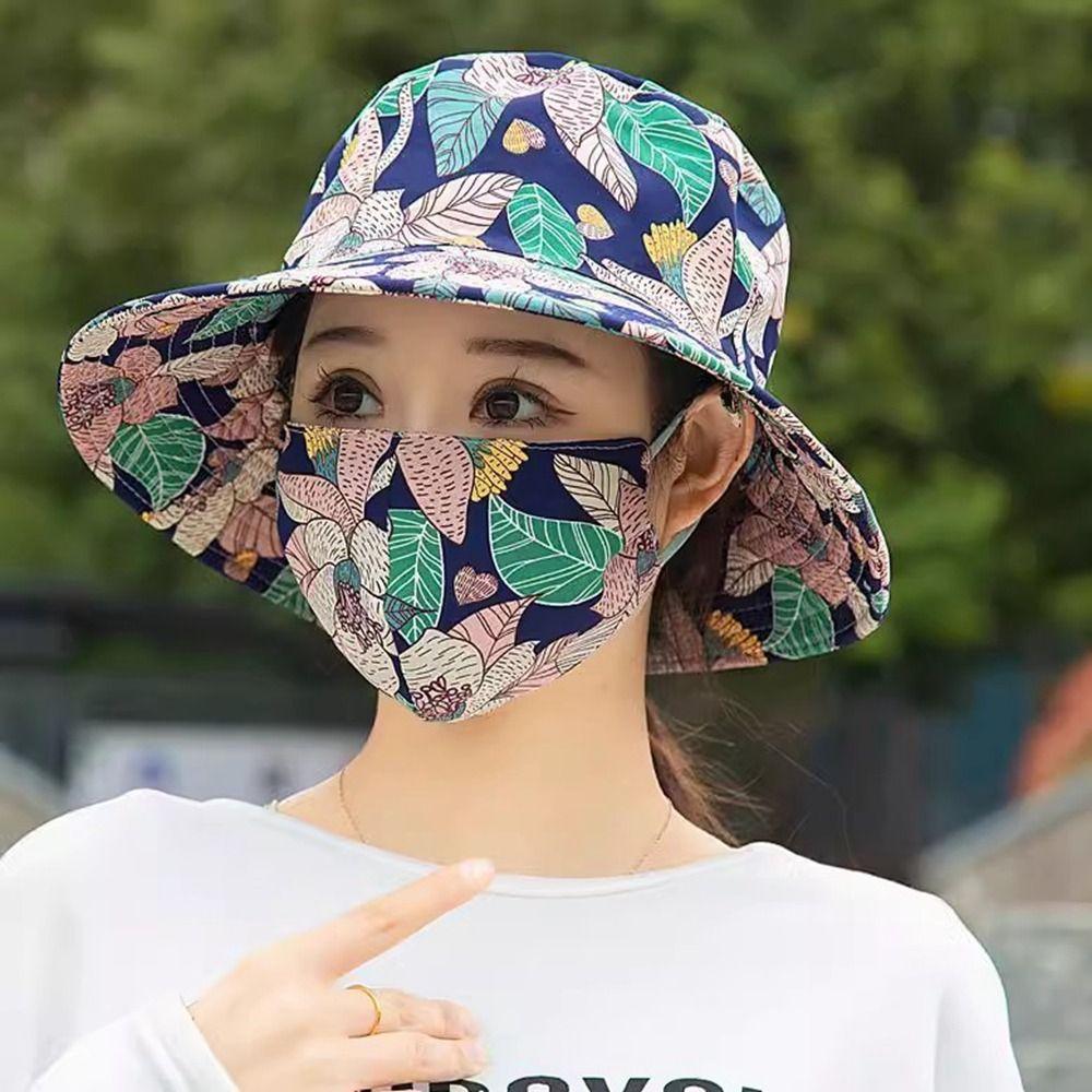 

Cover Face Cap Women Sun Hat Face Mask Bucket Hat Portable Sunscreen Mask Ladies/Girls