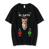 El Gato Is Calling Meme Sad Crying Cat Munchkin Kitty Meme Men Women T Shirts Fashion Short Sleeves Oversized Tshirt Streetwear