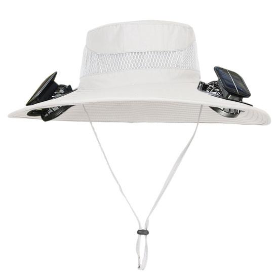 Solární klobouk s ventilátorem a širokým okrajem, ventilátory s duálním napájením, baterie 800 mAh, venkovní rybářský klobouk pro turistiku, cyklistiku, rybaření