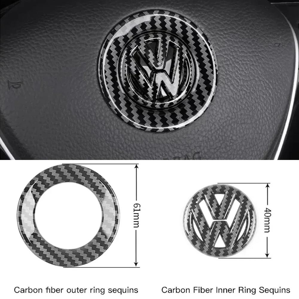 T28AAA - Car Steering Wheel Emblem Sticker Interior Accessories For Volkswagen GTI Polo Golf Passat Scirocco Beetle Tiguan Magotan