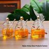 Creative Japanese-Style Glass Honey Jar with Stirring Lid - Transparent Jam Cup