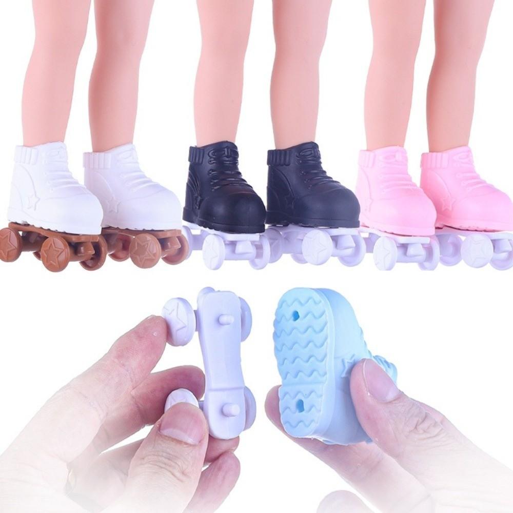1 Pair Fits Foot Soles 4x3cm Doll Figure Roll Skates For Paula Doll/Salon Doll/Mia Doll