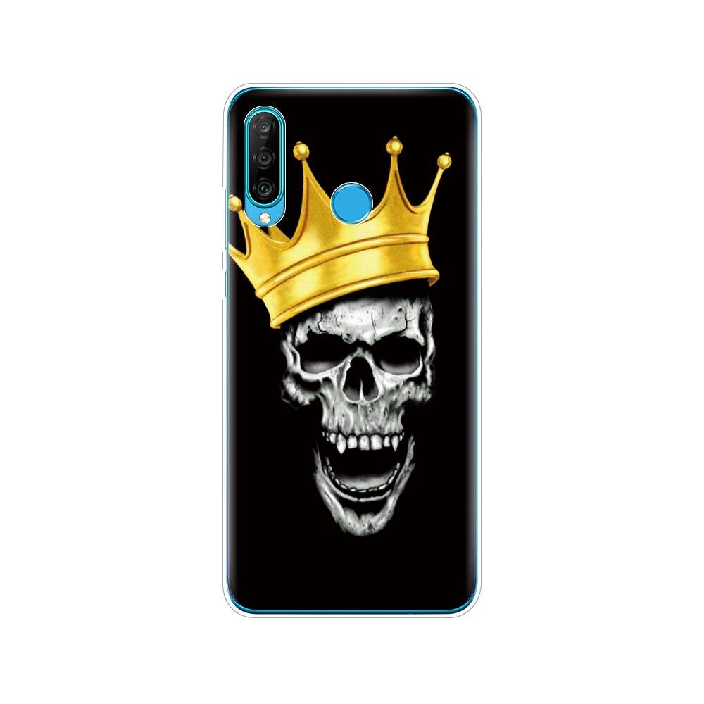 Silikonový kryt na telefon pro HONOR 20 lite view 30 v 30 pro kryt pro huawei honor 20S 9A 9C 9S 9X Premium 7s 8a lebka duch