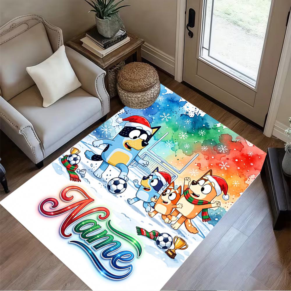 Winter Sports Celebration Customize Your Name Floor Rug Office Rug Design for Decorate room Living Rooms Balcony Game Room Anti-slip Rug