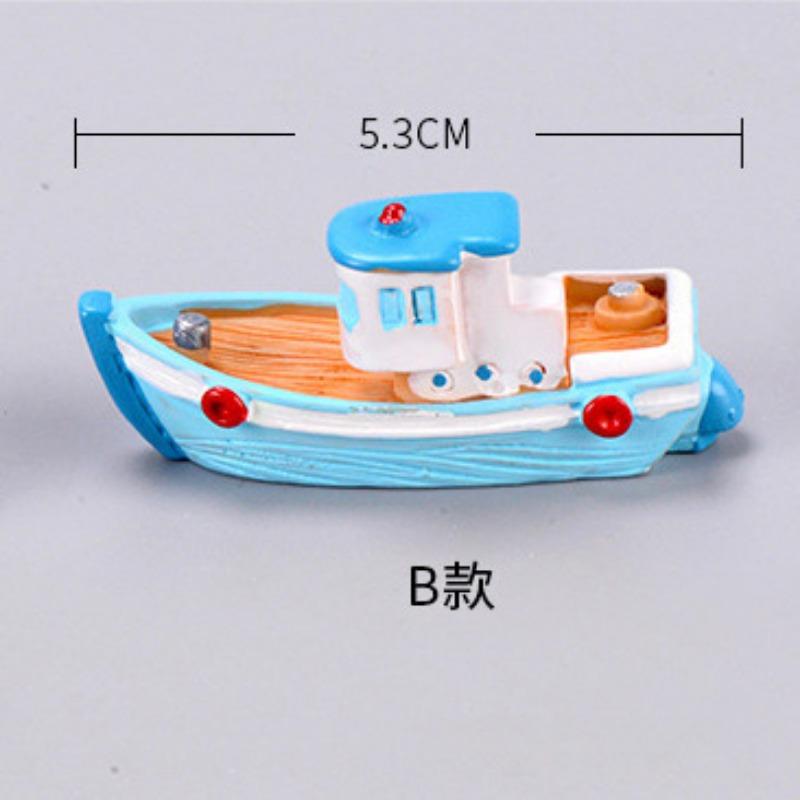 Mediterranean Fishing Boat Mediterranean Style Boat Micro Landscape DIY Resin Craft Boat Ornaments Pirate Ship