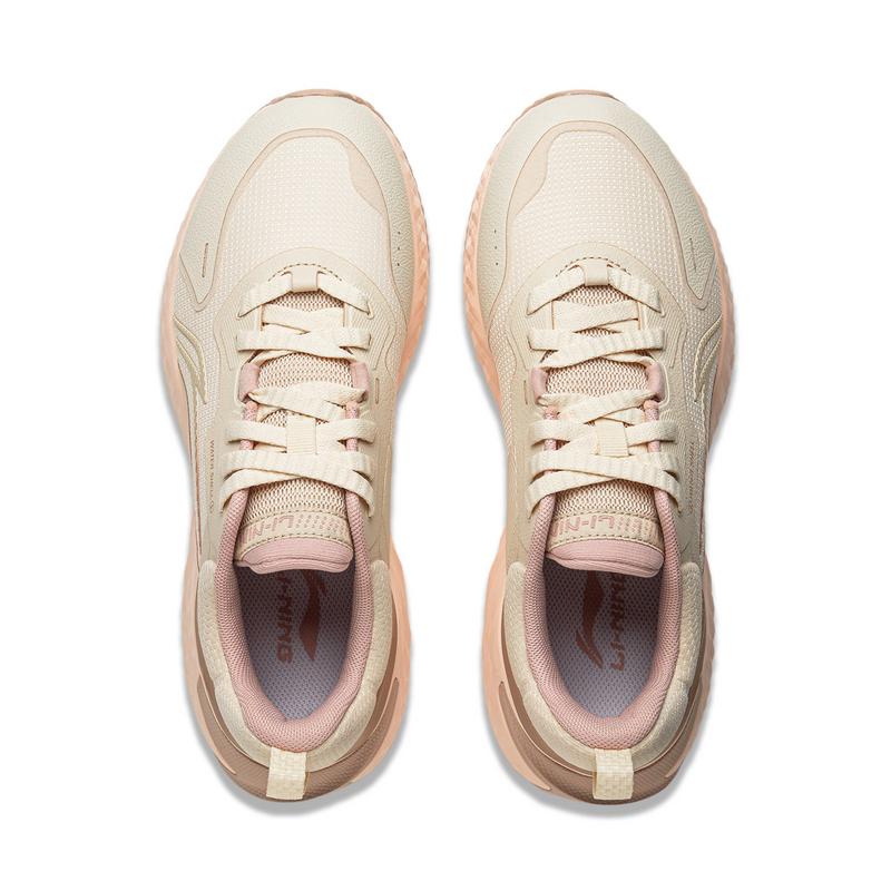 Li Ning Protective Cloud Simple Versatile Shock Absorbing Non-Slip Wear-Resistant Low-Top Casual Running Shoes Women Sneaker Pink AGLU244-2