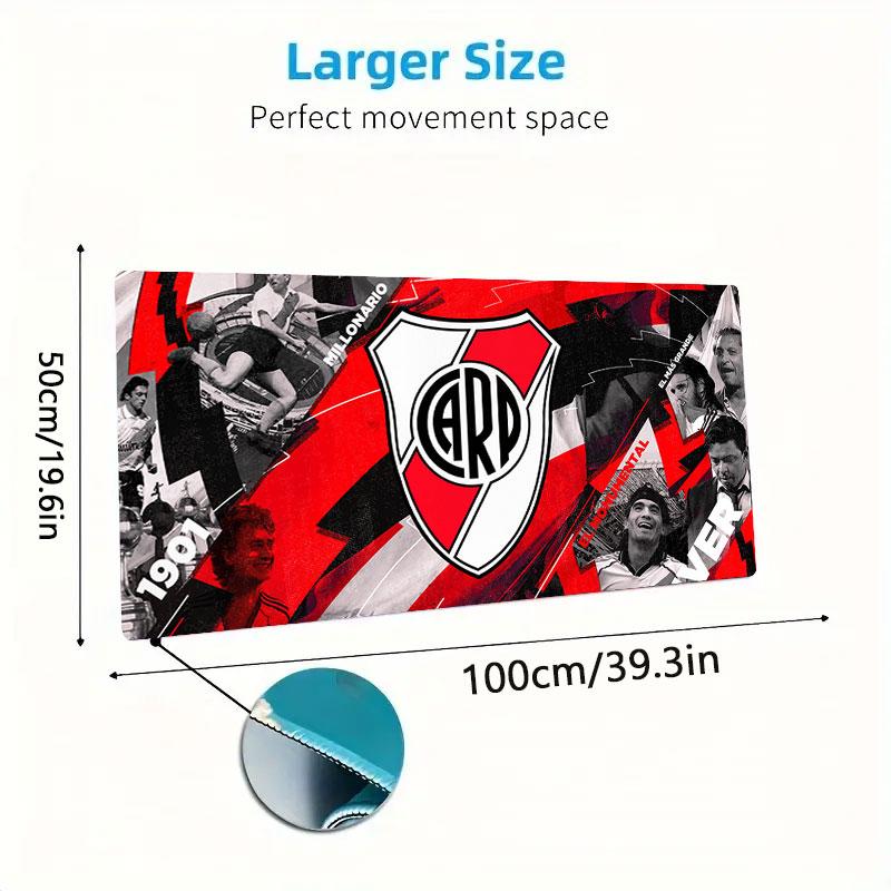 River Plate Mouse Pad, Large Gaming Desk Mat, Non-slip XXL Mousepad for Laptop & Tablet, Mini PC Playmat with Stitched Edges