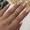 Stainless Steel Ocean Theme Open Ring Set for Women Unique Design Shell Starfish Conch Crab Stackable Finger Ring  Beach Jewelry