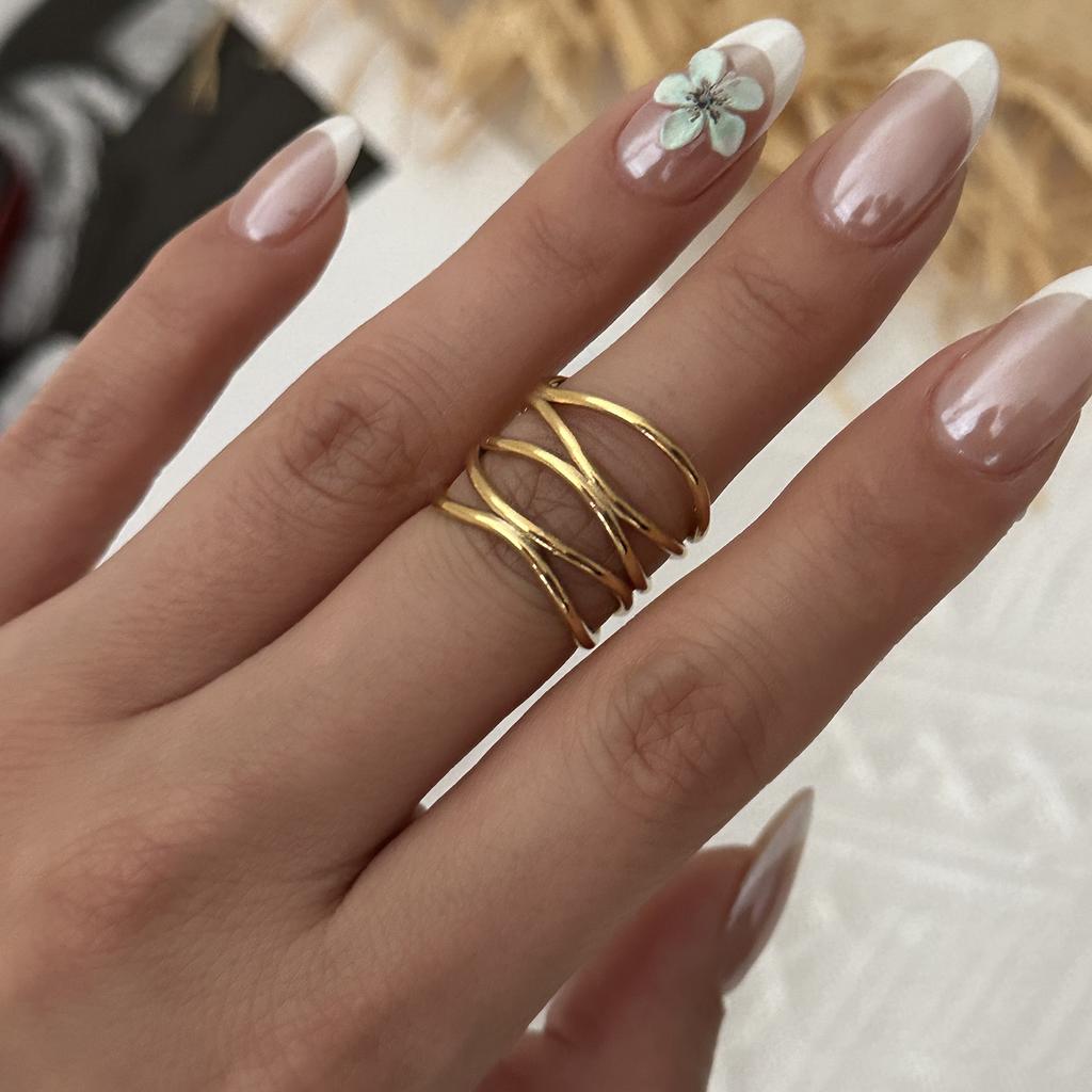 Stainless Steel Ocean Theme Open Ring Set for Women Unique Design Shell Starfish Conch Crab Stackable Finger Ring  Beach Jewelry