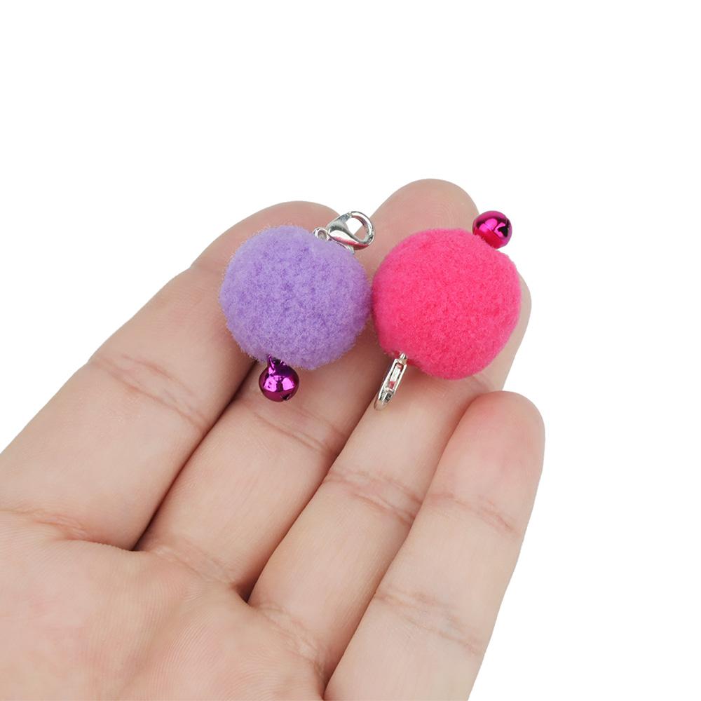 12pcs Plush Ball With Bell Cat Toy Replacement Head For Cat Teaser Funny Stick Pet Toy Accessory
