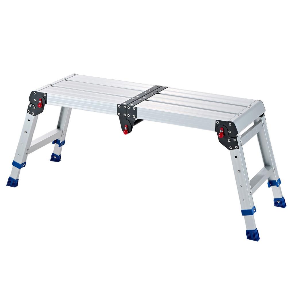 Folding Work Platform, Adjustable Height 360-508 Mm, 226.8 Kg Capacity Aluminum Step Stool, Heavy Duty Non-Slip Platform Ladder, Portable Work Bench