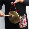 1 Set Handgefertigter Mini-Kupfergong Langlebig Robust Reiner Klang Laut Klingend Schlaginstrument Aufhängeseil Gong Festival