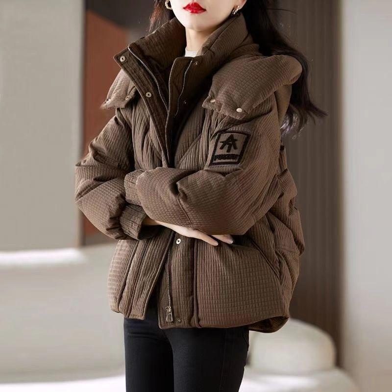 Women Short Padded Coat Winter Thickened Warm Fashionable Cotton Jacket Outerwear
