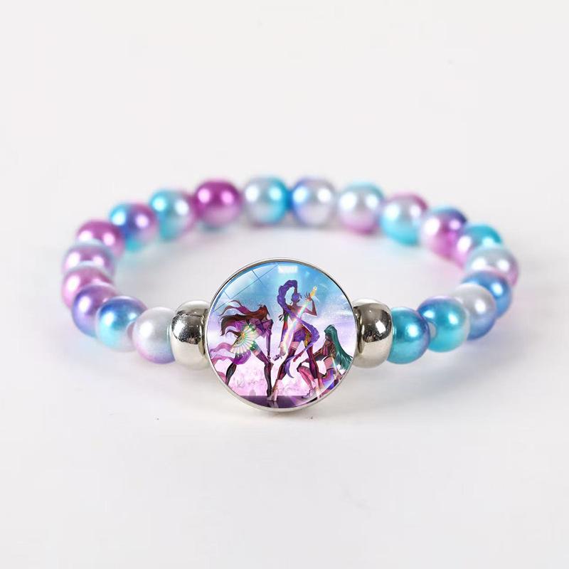 Ins Style Cartoon Beaded Bracelet, 2025 Spring New Glass Charm Jewelry, Unisex Handmade Gift for Travel Souvenir, 16+6cm Adjustable Chain