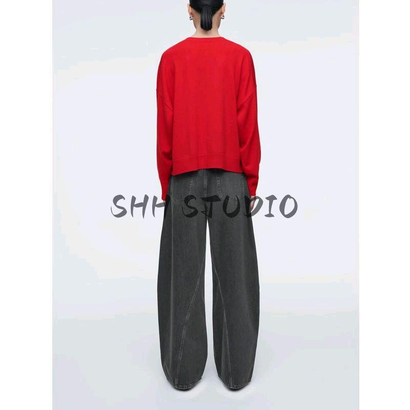 CS Spring New Women's Clothing Idle Style Casual Round Neck Wool Blend Knitting Cardigan 1259543