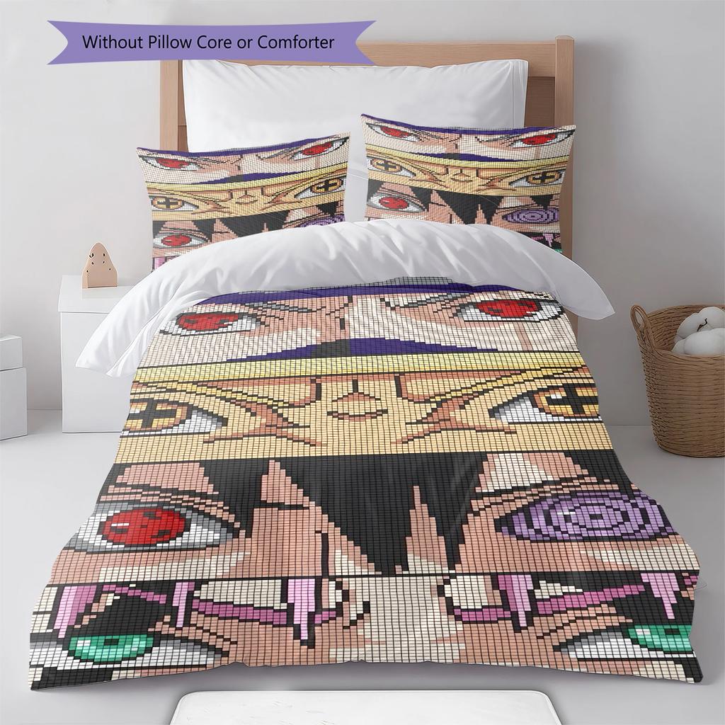 Pościel z wzorem kreskówkowym Zestaw kołdry Poszewka na kołdrę Poszewka na poduszkę Dekoracja domu Prezent urodzinowy (1 * poszwa na kołdrę + 2 * poszewki na poduszki, bez rdzenia)