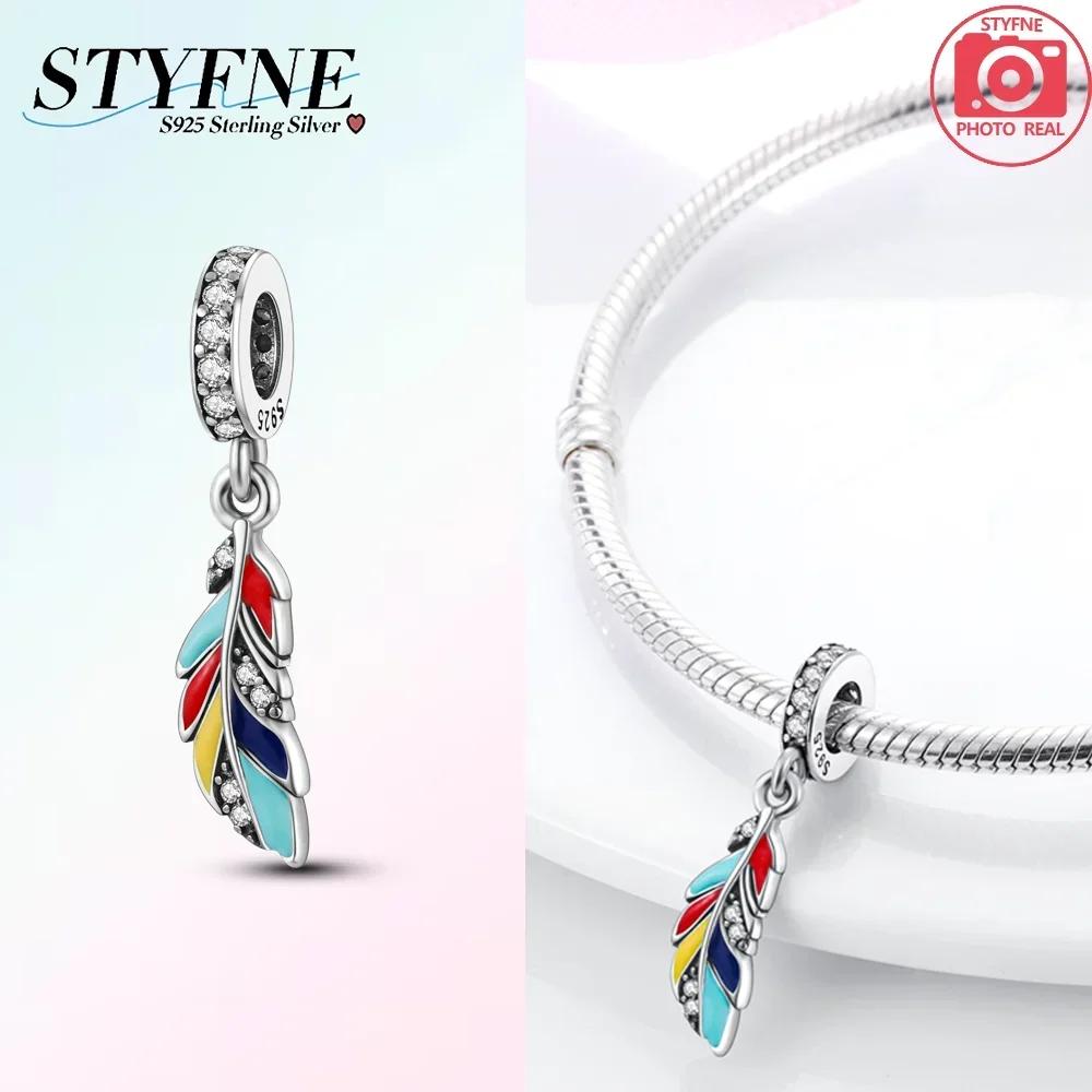 Elegant Colorful Wing Mask Leaves Feathers Pink Angel Original Beads Fit Bracelet Copper Women Diy Birthday Gift Accessory