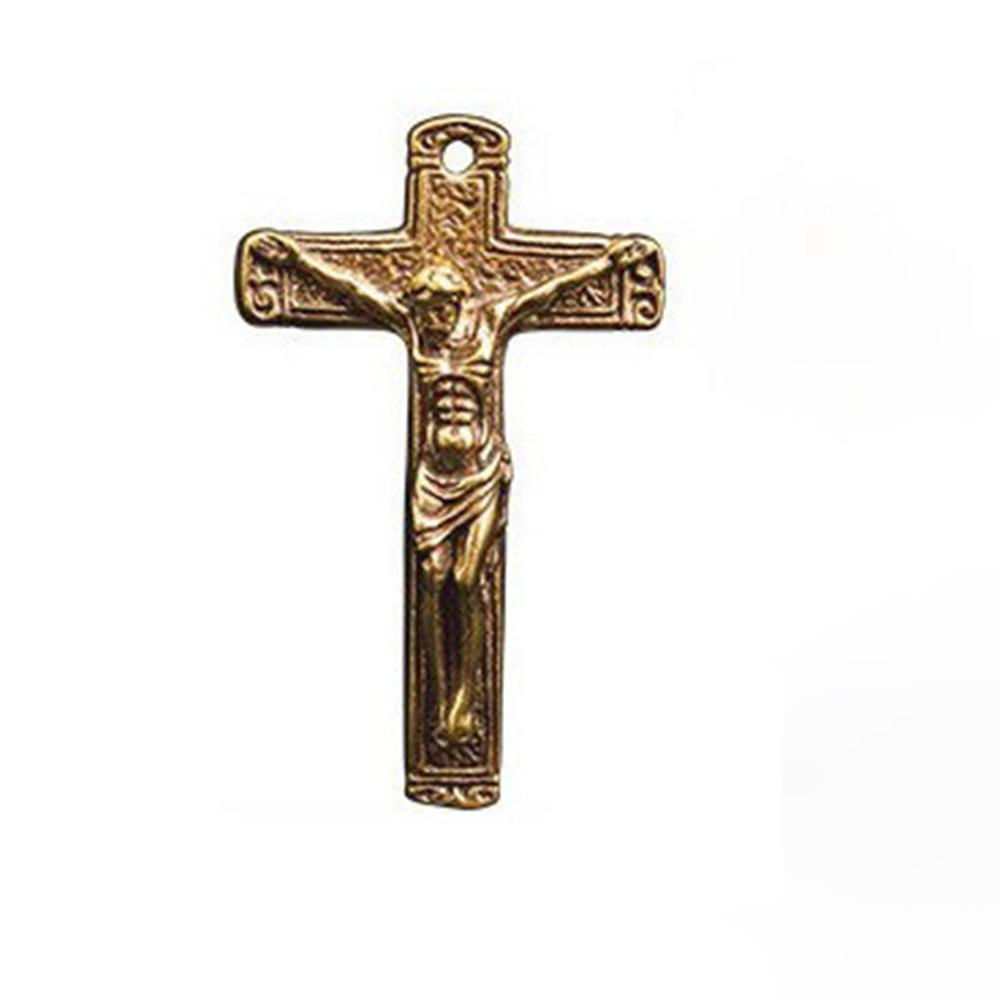 Cross Shape Jesus Statue Keychain Pure Copper Chapel Hanging Ornaments  Car Keychain