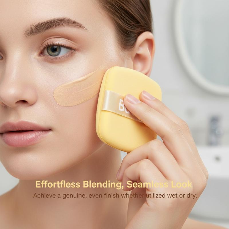 Butterkeks Luftpolster-Puff Superweich Wird Größer Bei Kontakt Mit Wasser Flüssigfoundation Make-up-Werkzeug Ist Beidseitig