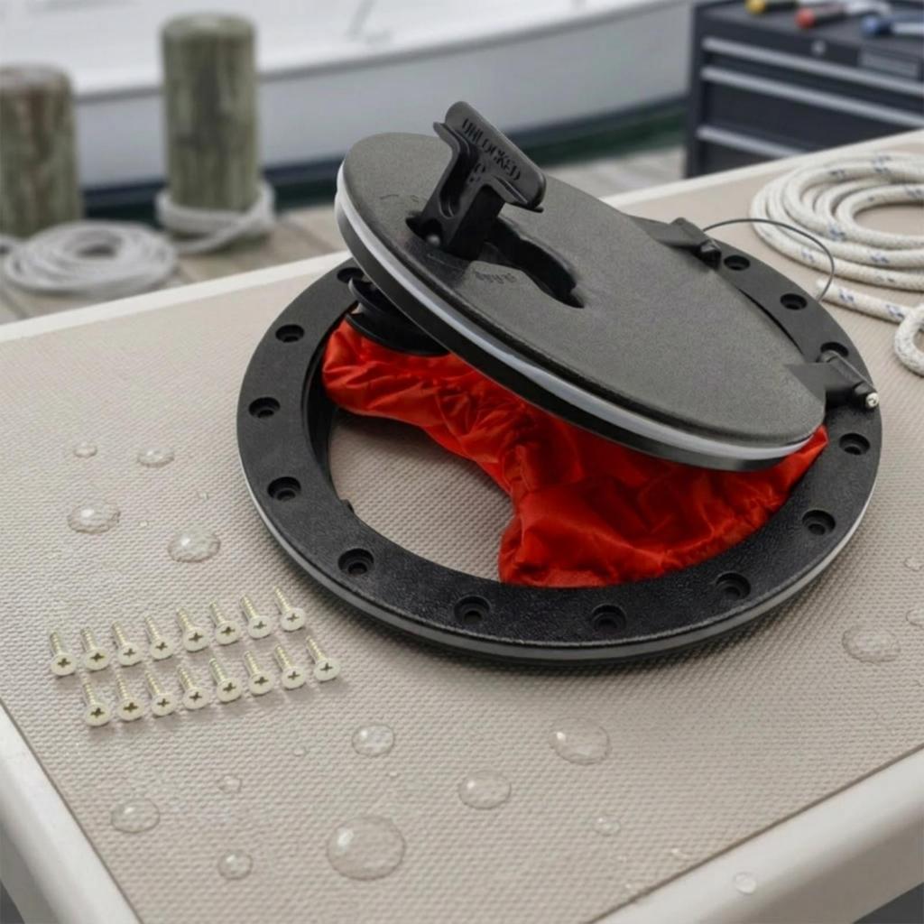 Deck Hatch with Storage Bag Easy To Install Kayak Compartment Cover Hinged for