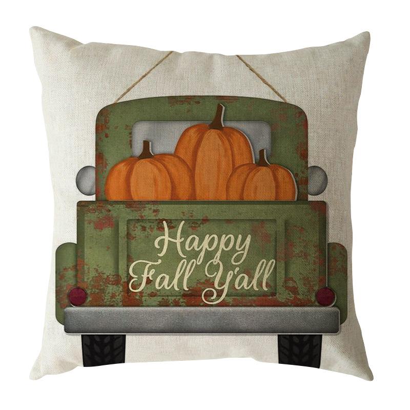 Autumn Harvest Thanksgiving Linen Happy Fall Pillow Case North American Festival Pillow Gift