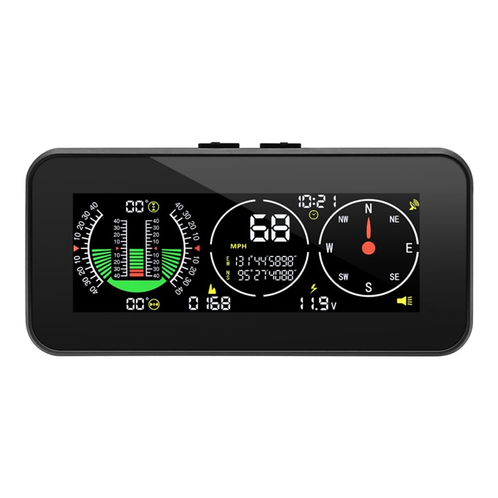 Buerjia Auto HUD Head Up Displej Inklometr Kompas Rychloměr GPS Alarm překročení rychlosti Digitální rychlost Sklonoměr Autodíly 1ks