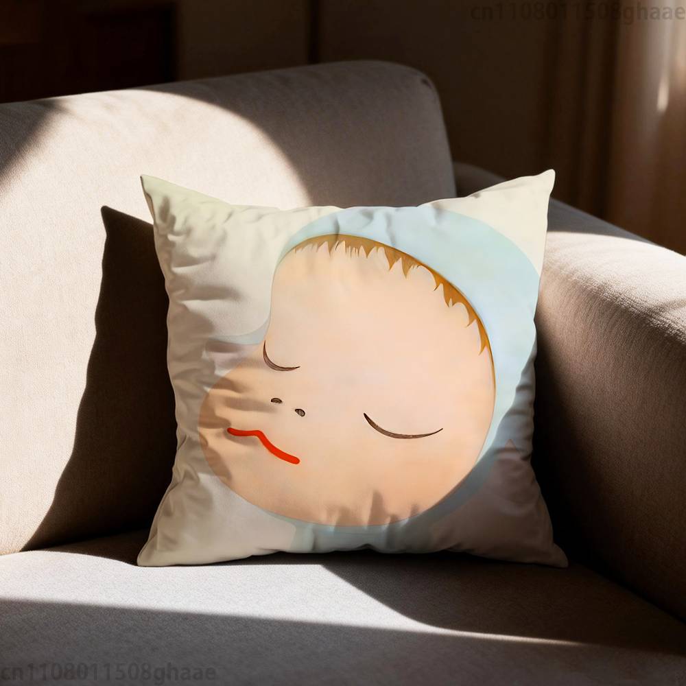 Creative Yoshitomo Nara  Pillow Case Sofa Living Room Bedroom Headboard Backrest Cushion Square Cushion Nap Time