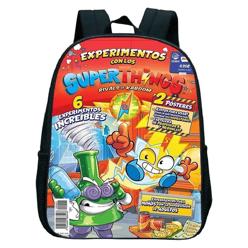SuperThings Rucksack Kleinkind Cartoon Schultasche Jungen Mädchen Kindergarten Tasche Wasserdicht Kinder Buchtasche 12 Zoll