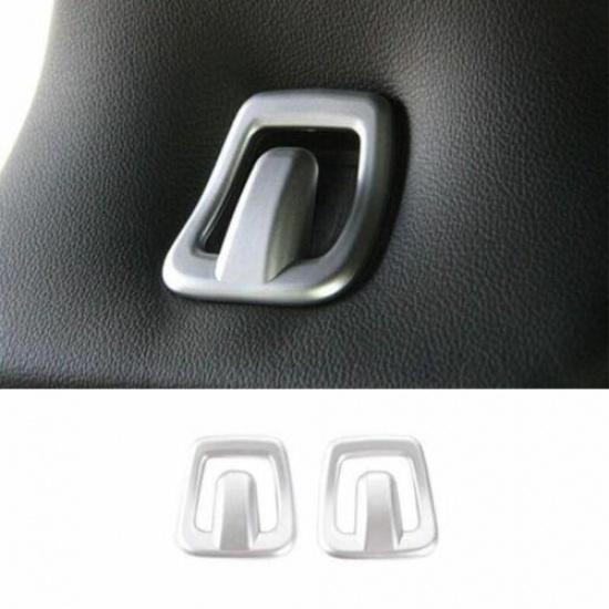 For Ford Mustang 2015- Matte Silver Front Row Seat Back Hook Up Trim 2PCS