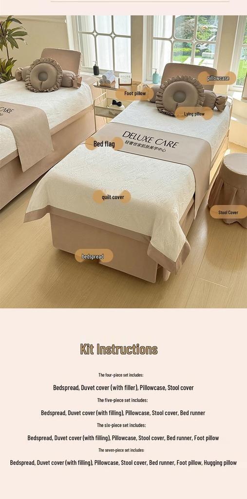 Luxuriöses Ganzjahres-Schönheitsbett-Abdeckungsset für Salons & Therapie