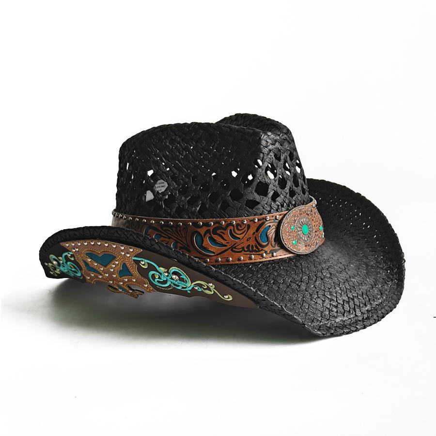 New Embroidery Accessories Straw Cowboy Hat For Women And Men – Western Sun Hat For Country Concert Rodeo And Cowgirl Outfit